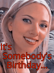 Happy Birthday GIF:Surprised Scarlett Johansson meme gif