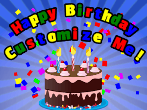 Happy Birthday GIF:Colorful Confetti Birthday Cake