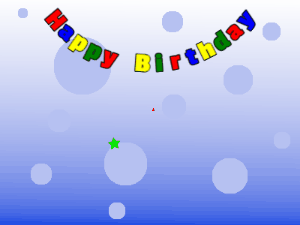 Happy Birthday GIF:Birthday cream cake with stars