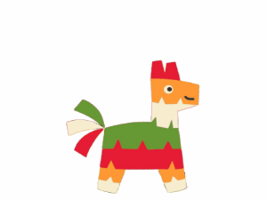 A happy pinata animated birthday gif with animated text that you can customize.