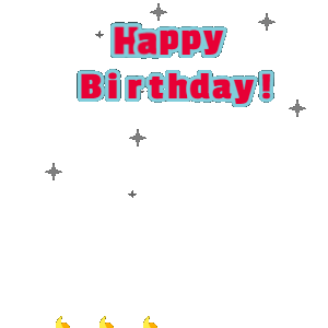 Happy Birthday GIF:Birthday Cake with Hearts and Age