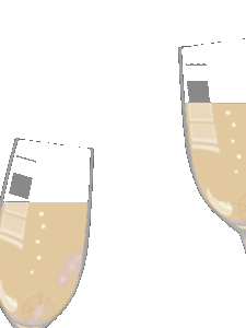 Happy Birthday GIF:Happy Birthday Champagne Hearts
