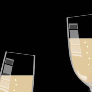 Happy Birthday GIF:A gray & black birthday toast, confetti & falling confetti