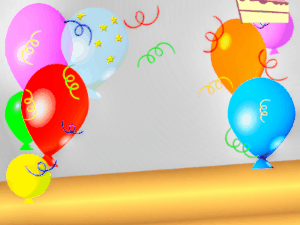 Happy Birthday GIF:GIF: Birthday Cakes: balloon white blue block 