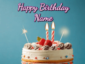 Happy Birthday GIF:Sparklers on a Cake w Candles