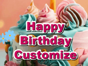 Happy Birthday GIF:Birthday Cake Sparkles