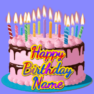 Happy Birthday GIF:Cake and Candles GIF 607