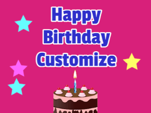 Happy Birthday GIF:Happy Birthday Stars and Cake