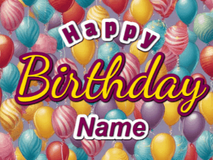 Happy Birthday GIF:Birthday Balloon Background