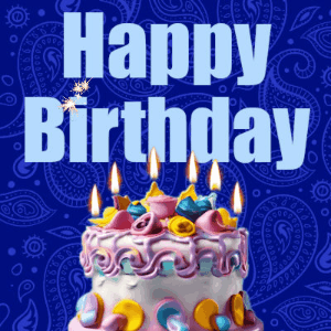 Happy Birthday GIF:Birthday Cake and Glitter
