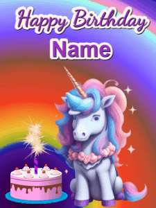 Happy Birthday GIF:Unicorn Happy Birthday GIF
