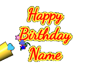 Happy Birthday GIF:Confetti horn blow birthday