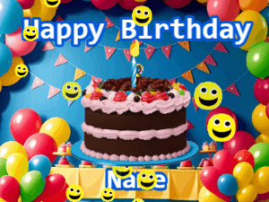 Happy Birthday GIF:Happy Faces Birthday Cake