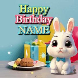 Happy Birthday GIF:Look at this Birthday Bunny