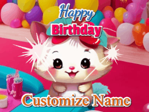 Happy Birthday GIF:Cute Birthday with Sparklers 672