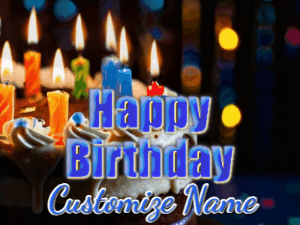Happy Birthday GIF:Candles and Birthday Cake Greeting