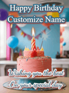 Happy Birthday GIF:Happy Birthday Cake Candle and Sparkler