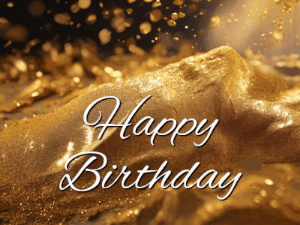 Happy Birthday GIF:Golden Glitter Birthday GIF