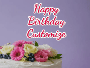 Happy Birthday GIF:Birthday Cake GIF 698 with flowers stream