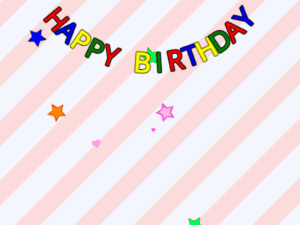 Happy Birthday GIF:Heart burst birthday fireworks