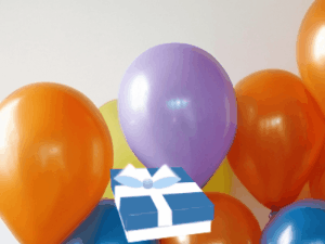 Happy Birthday GIF:Happy Birthday Gift Box and Cake