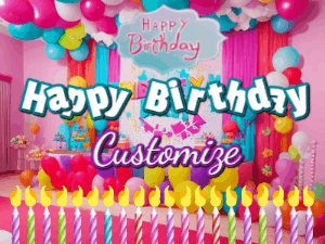 Happy Birthday GIF:Bouncing Birthday Candles