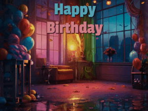 Happy Birthday GIF:Birthday Happy Face with Cake for a Party