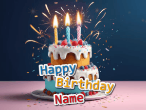 Happy Birthday GIF:Opening Birthday Card with Age