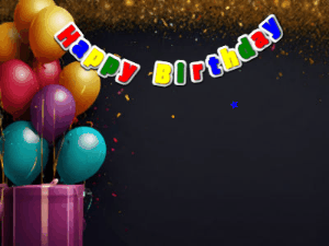 Happy Birthday GIF:Birthday Banner Stars and Cake
