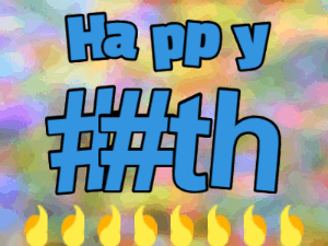 Happy Birthday GIF:Flicker flames underneath birthday greeting