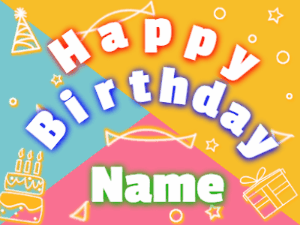Happy Birthday GIF:Birthday greeting on pulsing background