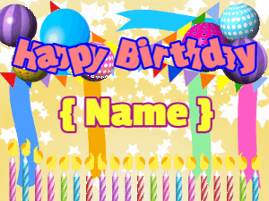 Happy Birthday GIF:Bouncing Birthday Candles