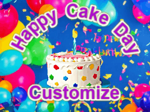 GIF: Purple birthday cake slice with candles