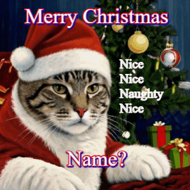 GIF: Cat Santa Judges Naughty or Nice