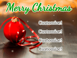 GIF: Glittering Red Bauble Christmas Card