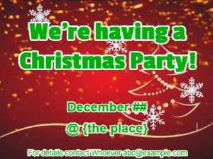 GIF: Christmas Invitation with snowflakes on red background