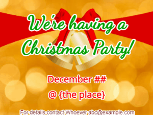 GIF: Christmas Card Invitation snowing man leaping