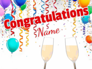 GIF: Balloons & Champagne Congrats