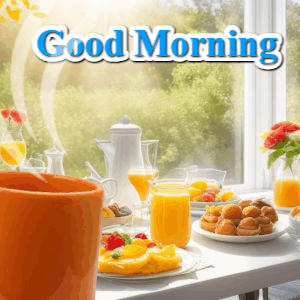 GIF: Good Morning Coffee at the Breakfast Table