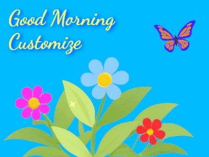 GIF: Good Morning Cutout Flowers and Bird