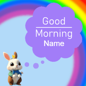 GIF: Cute Bunny Good Morning Rainbow