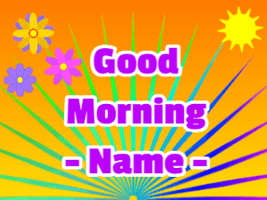 GIF: Golden orange good morning with flowers