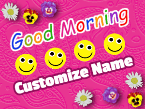 GIF: Good Morning flowers on paisley and smilies