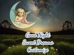 GIF: Good Night Vintage Moon Galaxy