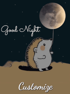 GIF: Hedgehog Balloon Moon