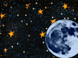 GIF: Kitten and Moon