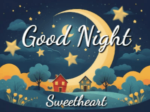 GIF: Cute Good Night Homes at Night