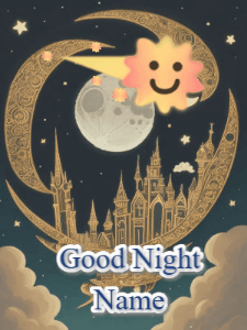 GIF: Magical Moon and Shooting Star