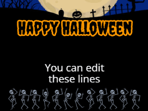 GIF: Dancing skeletons under dark hill