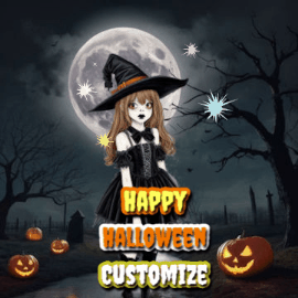 GIF: Spooky Girl Halloween Pumpkin Patch